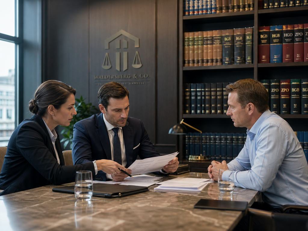 Anwalt von Waldersberg und Partner im Mandantengespräch zu Zivilrecht und Vertragsrecht